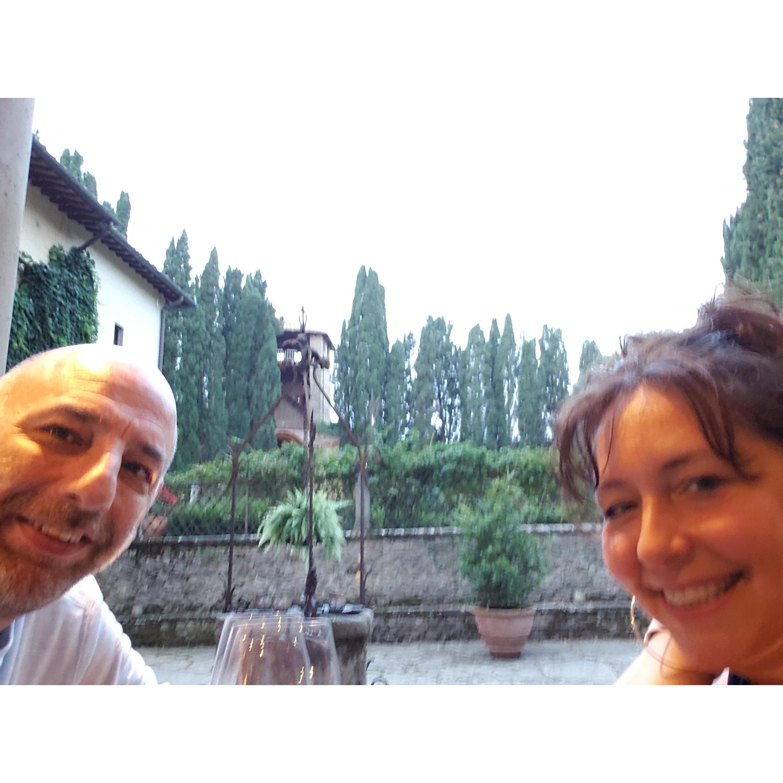 Lunch at a Villa in Tuscany. How do we beat this with a honeymoon?!!!