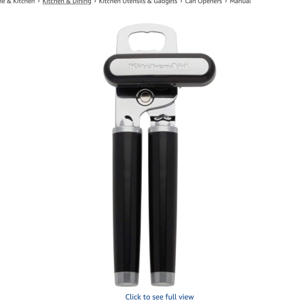 KitchenAid Classic Multifunction Can Opener and Bottle Opener Easy to Use, Razor Sharp Stainless Steel Cutting Wheel, Soft Ergonomic Handles, Black