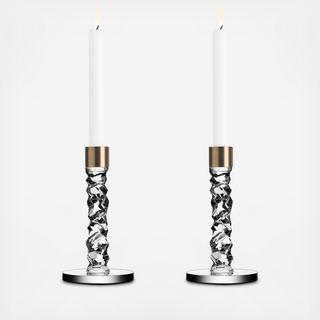 Brass Carat Candlestick, Set of 2