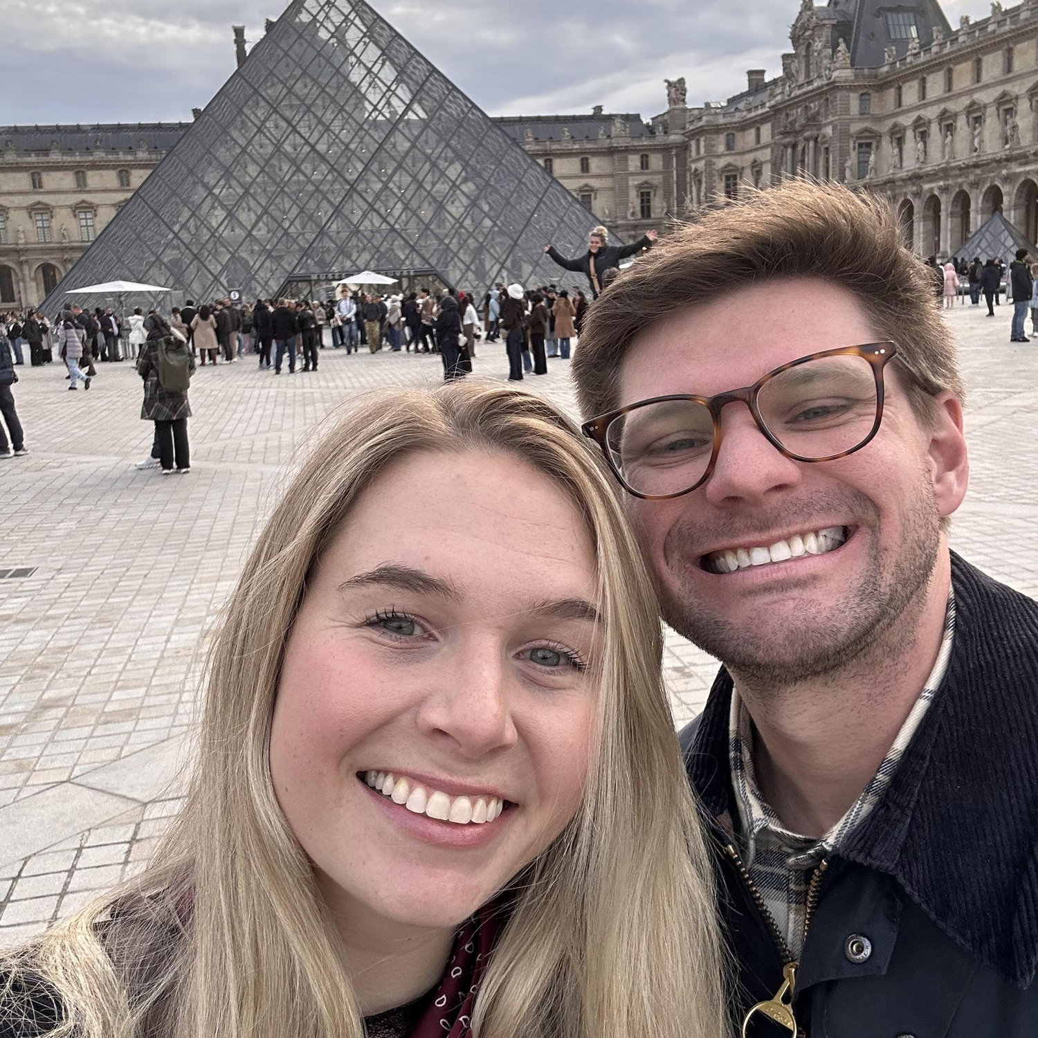 Outside the Louvre in Paris, France