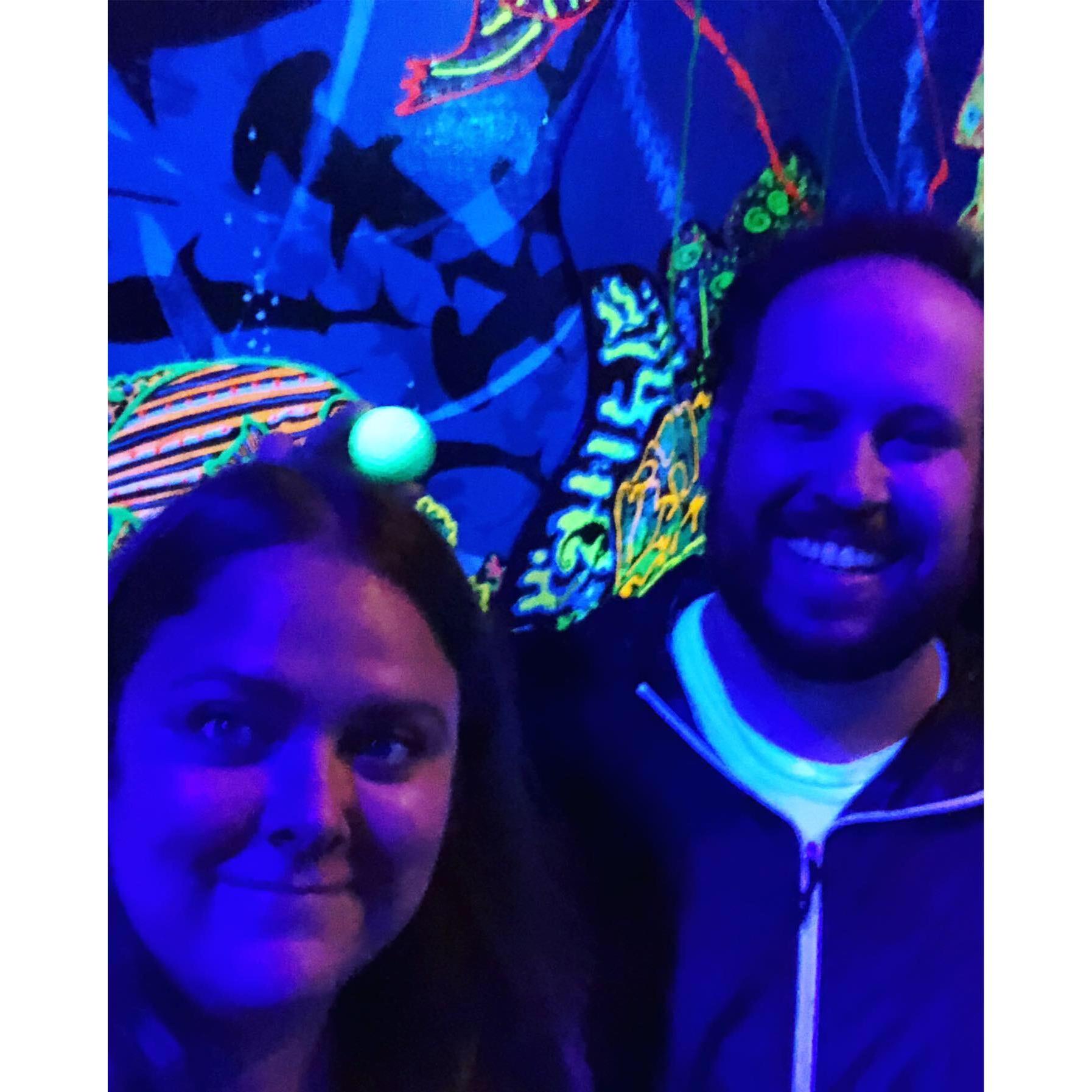 A great round of glow-in-the-dark of mini golf at (now closed) Putting Edge