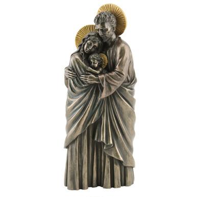 Holy Family Bronzed Veronese Statue 10"