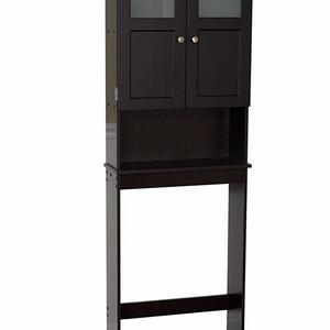 Zenna Home 9820CHBB, Bathroom Spacesaver, Espresso/Frosted Glass