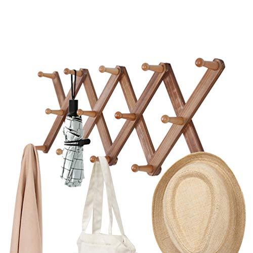 OROPY Wooden Expandable Coat Rack Wall Mounted Multi-Purpose Closet Hook for Door and Wall (X Shape, 14 Peg Hooks)