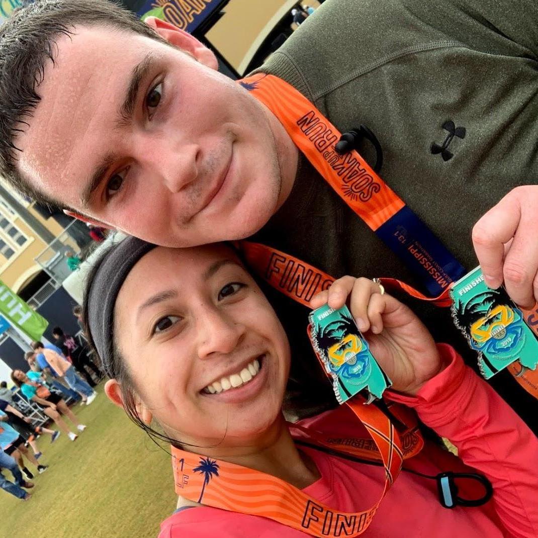 15 December 2019: Biloxi, MS, our first half marathon together!
