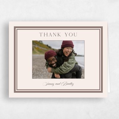 Taupe, Brown Wedding Thank You - Fable Photo
