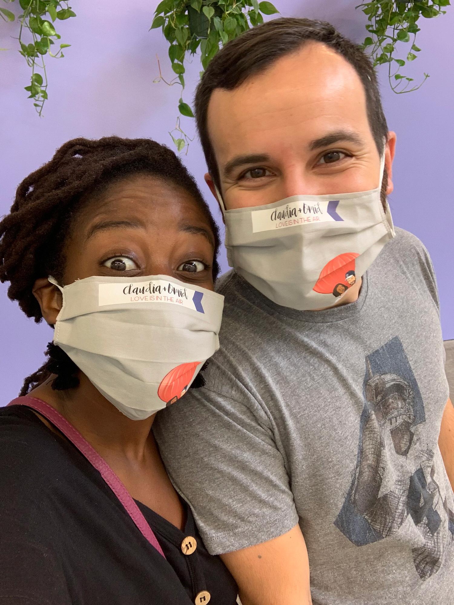When we found our perfect wedding venue. Masks compliments of Mommy Fontaine and Ludy.