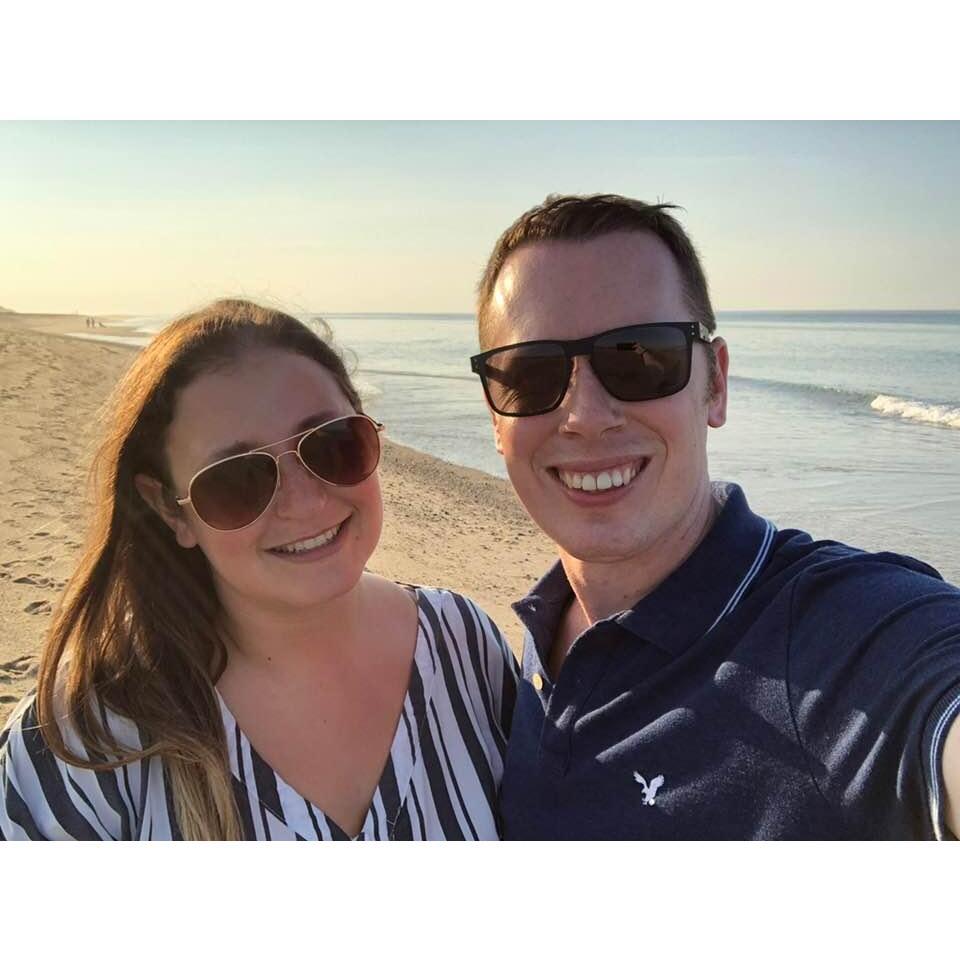 Holding hands with the love of my life on a Cape Cod Beach:)