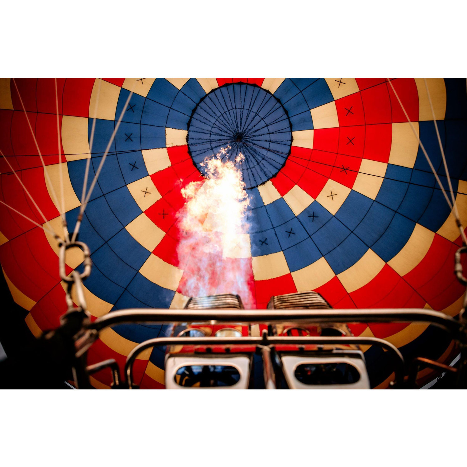 Inside the hot air balloon. Kasey and Christies engagement photo shoot.