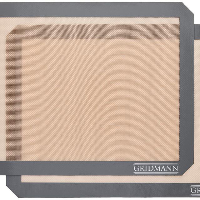 GRIDMANN Pro Silicone Baking Mat - Set of 2 Non-Stick Half Sheet (16-1/2" x 11-5/8") Food Safe Tray Pan Liners