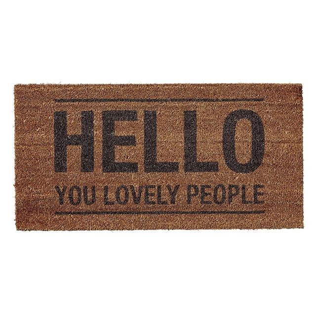Bloomingville Coir Door Mat Hello You Lovely People, Natural
