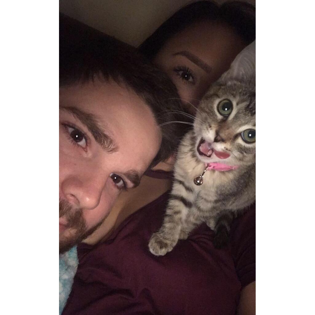 Right when we adopted our sweet kitten Chi-Chi! My favorite family photo!