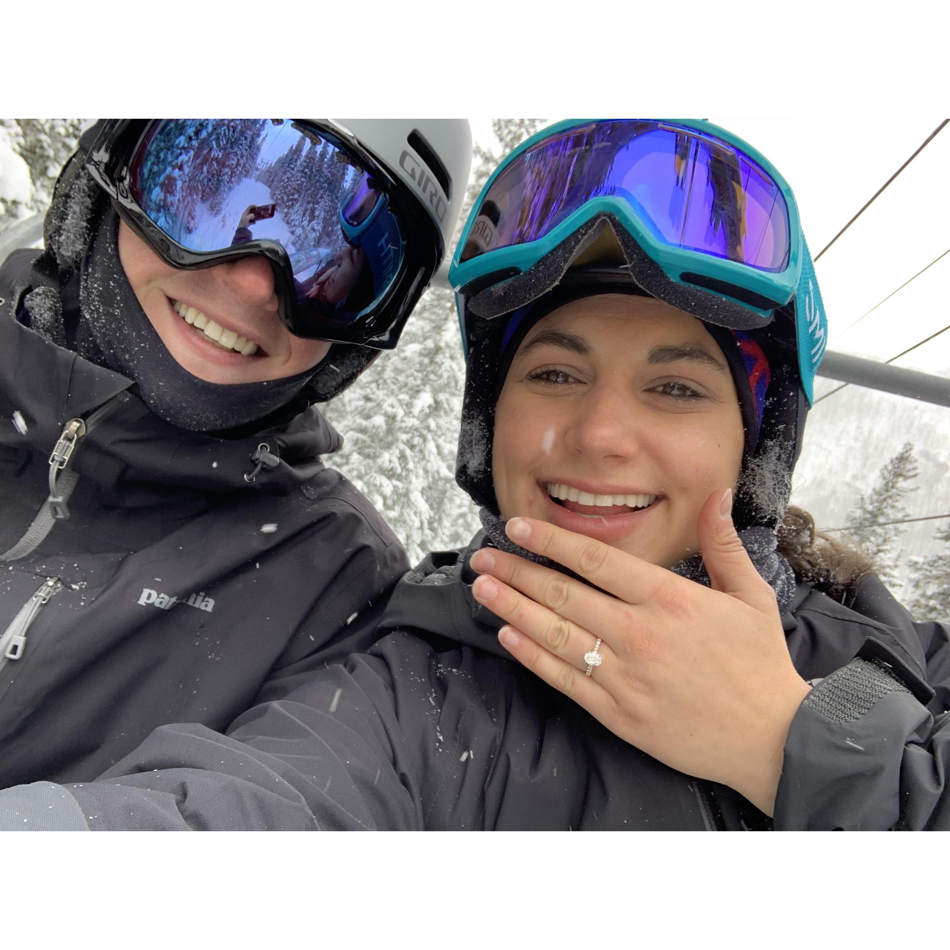 On the ski lift in Vail :)