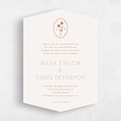 Brown Diamond Wedding Invitation - Gaia Classic