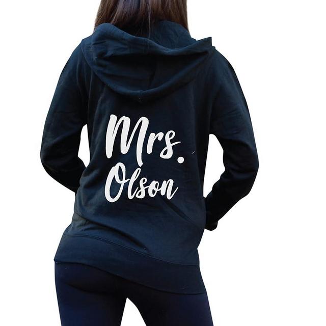 Mrs Last Name Hoodie - Custom Mrs Hoodie - Custom Name Hoodie - Personalized Hoodie - Personalized Jacket - Cute Bride Hoodie - Custom Zipup Honeymoon - Getting Ready Wedding