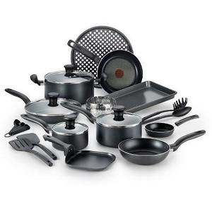 T-Fal 20pc Cookware Set Black