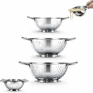 3-Piece Steel Colander Set