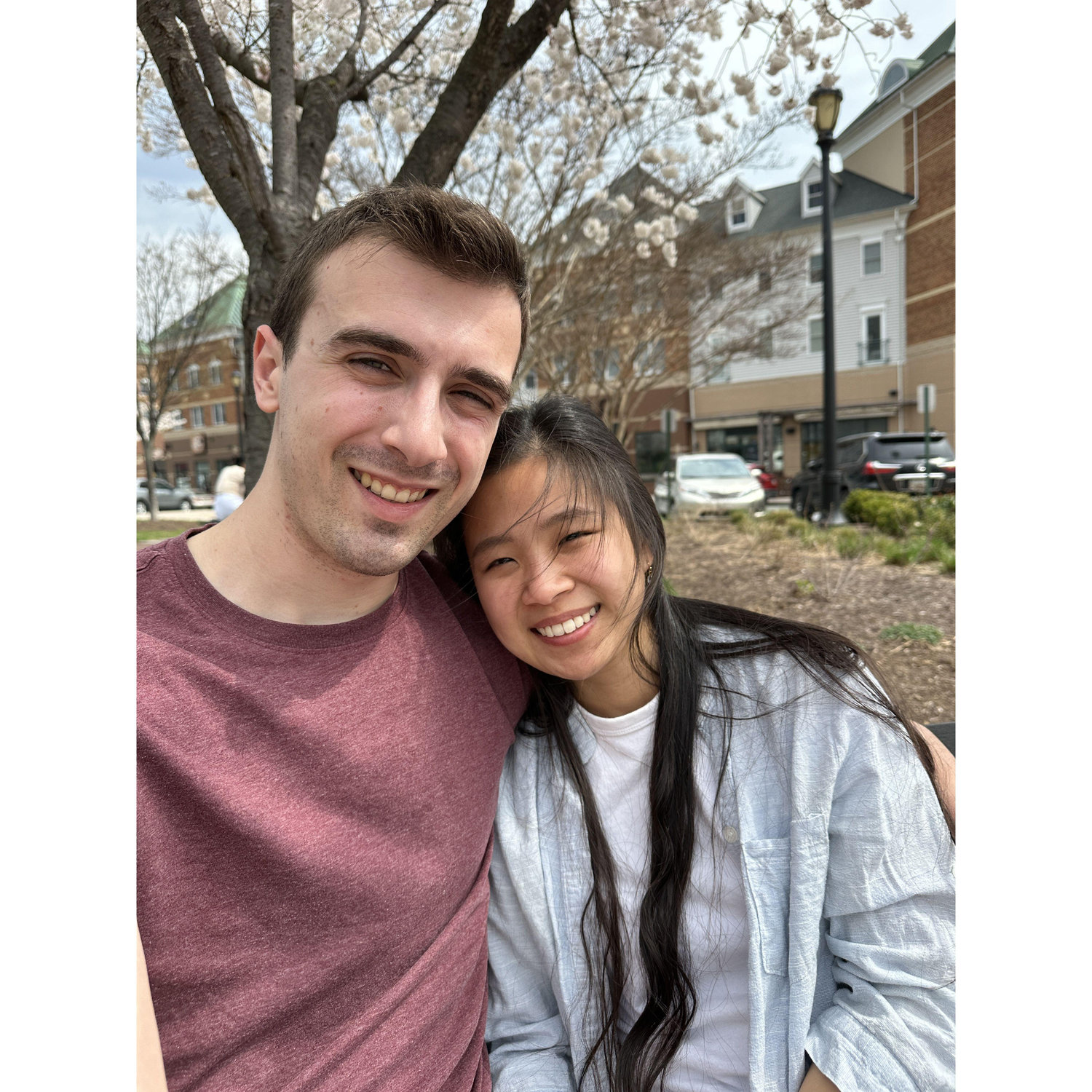 Joan wanted to take a picture with some cherry blossoms after brunch...
little did she know, Ryan was going to propose later that day