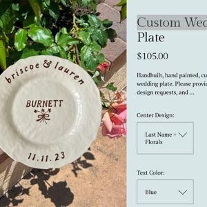 Custom Wedding Plate