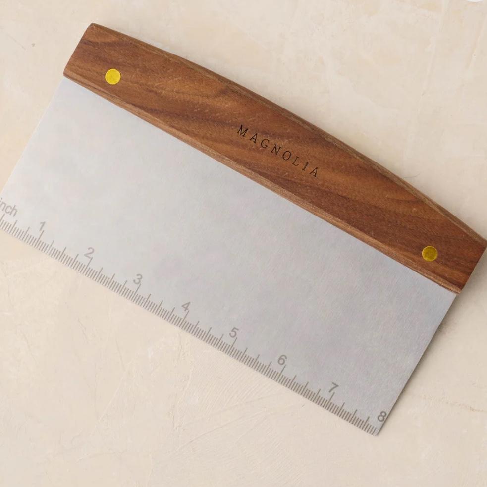 Gristmill Collection Bench Scraper with Walnut Handle