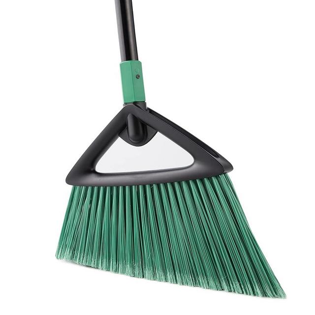 Eyliden Heavy Duty Broom, Commercial Angle Broom with Long Handle, Rough Surface Outdoor Broom for Garages Courtyard Sidewalks Decks, Perfect for Indoor Kitchen Office Lobby Sweeping