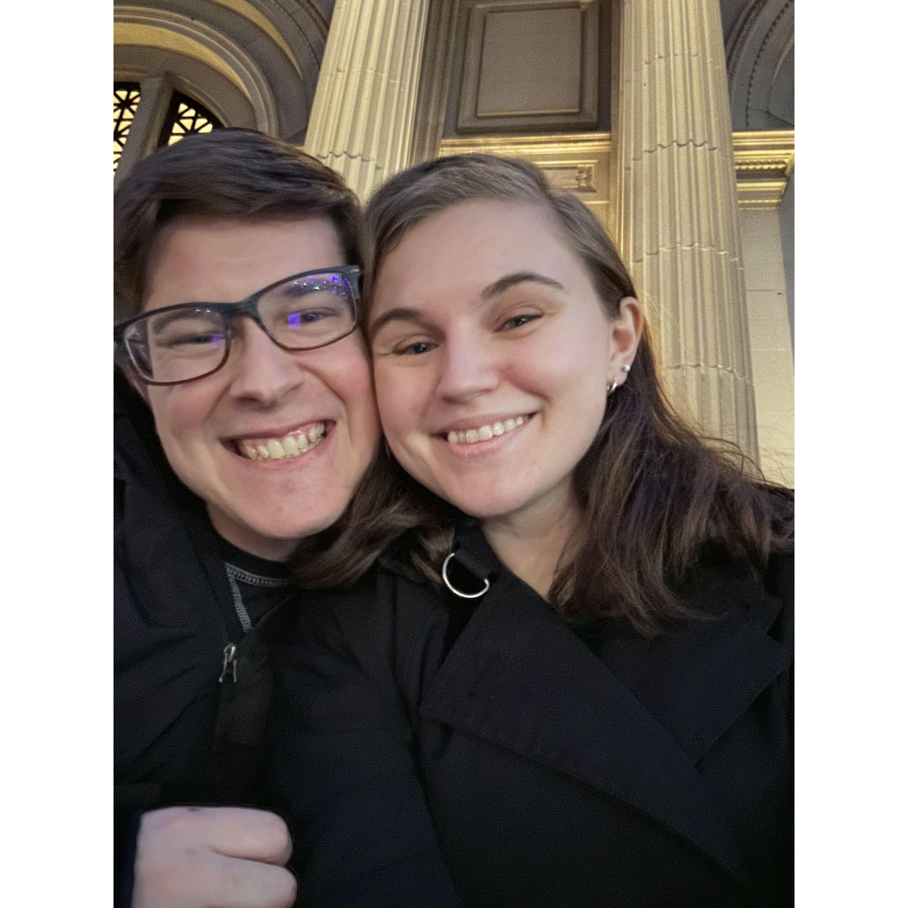 We took this on the steps of the Met (Natalie has this picture on her desk at work!)