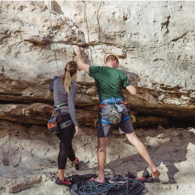 Rock climbing at the Greenbelt in Austin