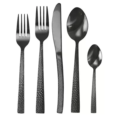 MegaChef Baily 20-Piece Flatware Set in Black