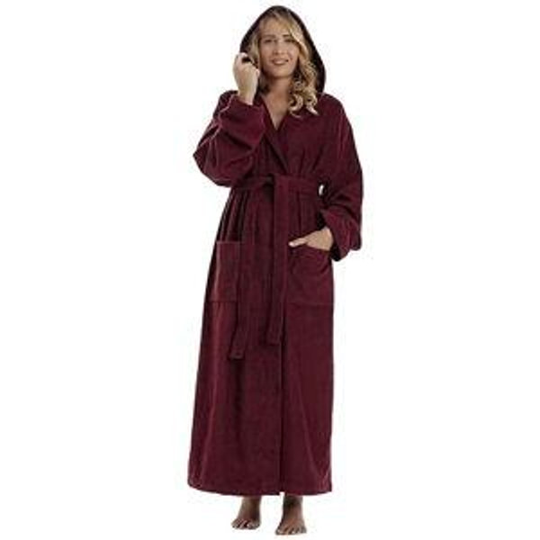 Arus Arus Women's Pacific Hooded Turkish Cotton Bath Robe with Full Length Options