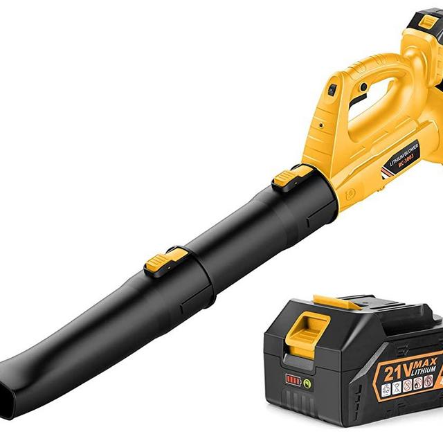Cordless Leaf Blower - BHY 320 CFM 150 MPH Battery Leaf Blower with 4.0Ah Battery & Charger , 2 Section Tubes, 6-Speed Dial, Electric Leaf Blower for Dust, Snow Debris,Yard, Work Around The House