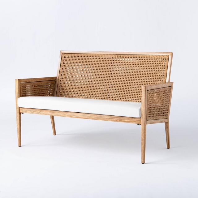 Benmore Wicker & Faux Wood Patio Loveseat - Threshold™ designed with Studio McGee