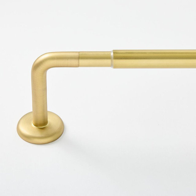 Elyse Rounded Adjustable Rod, Blackout, 108-144 Inches, Antique Brass