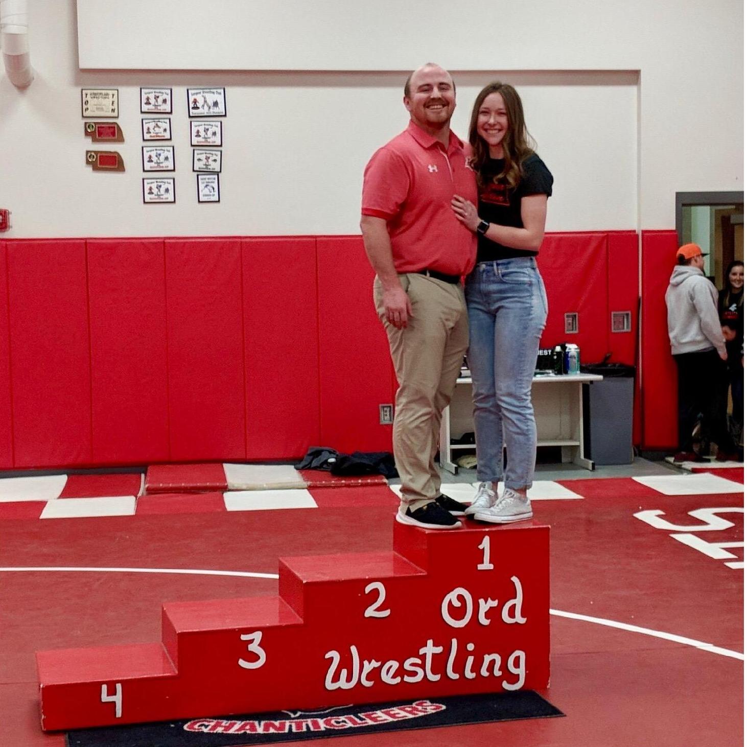 The night Johnny proposed...in the Ord wrestling room. Of course. I suppose I should have expected nothing less marrying a wrestling coach. :)