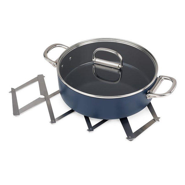 Joseph Joseph Space Folding Expandable Trivet for Hot Pots and Pans, Expanding Nonslip Stand, Heat Resistant mat for Kitchen Counter - Stainless Steel
