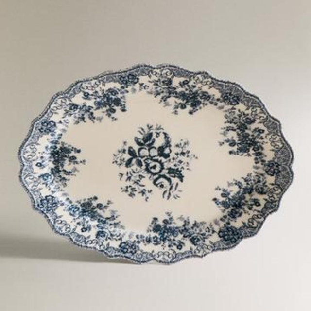 Floral Earthenware Serving Dish