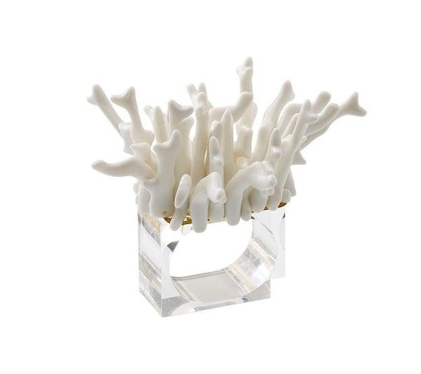 Kim Seybert Amalfi Napkin Ring in White - Set Of 4