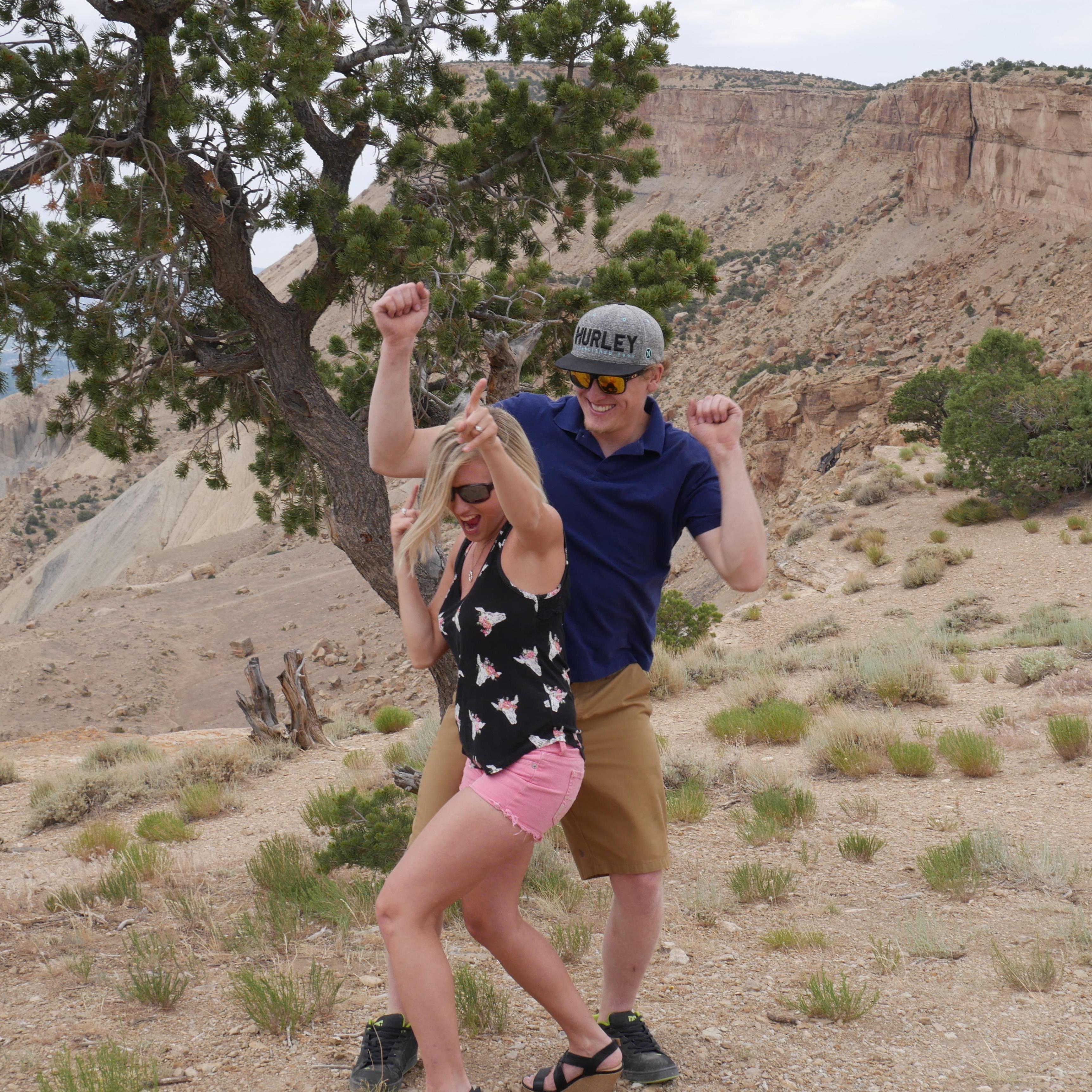 Celebrating after Tanner proposed!