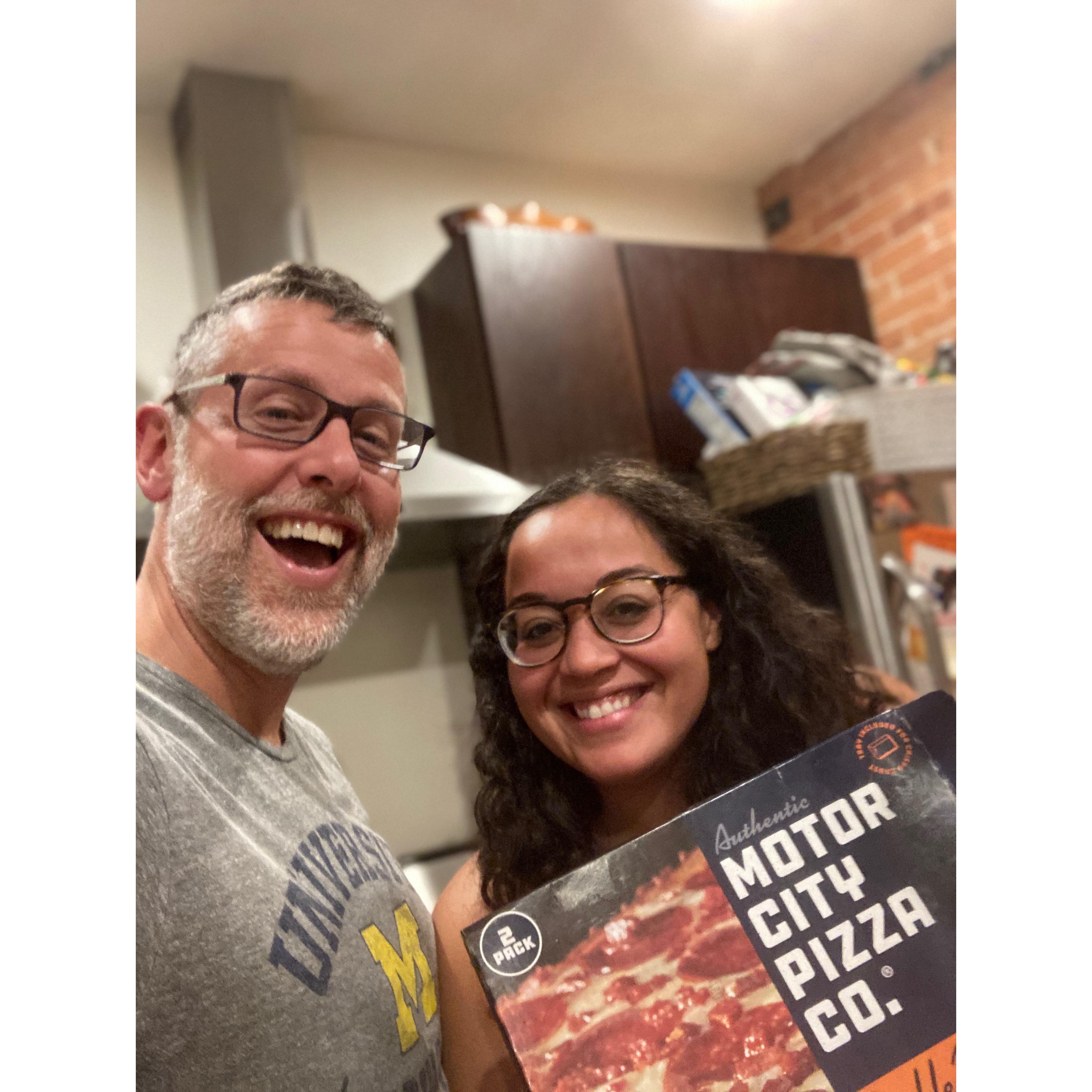 On their forever search for Erica to have good Detroit style pizza on the East Coast