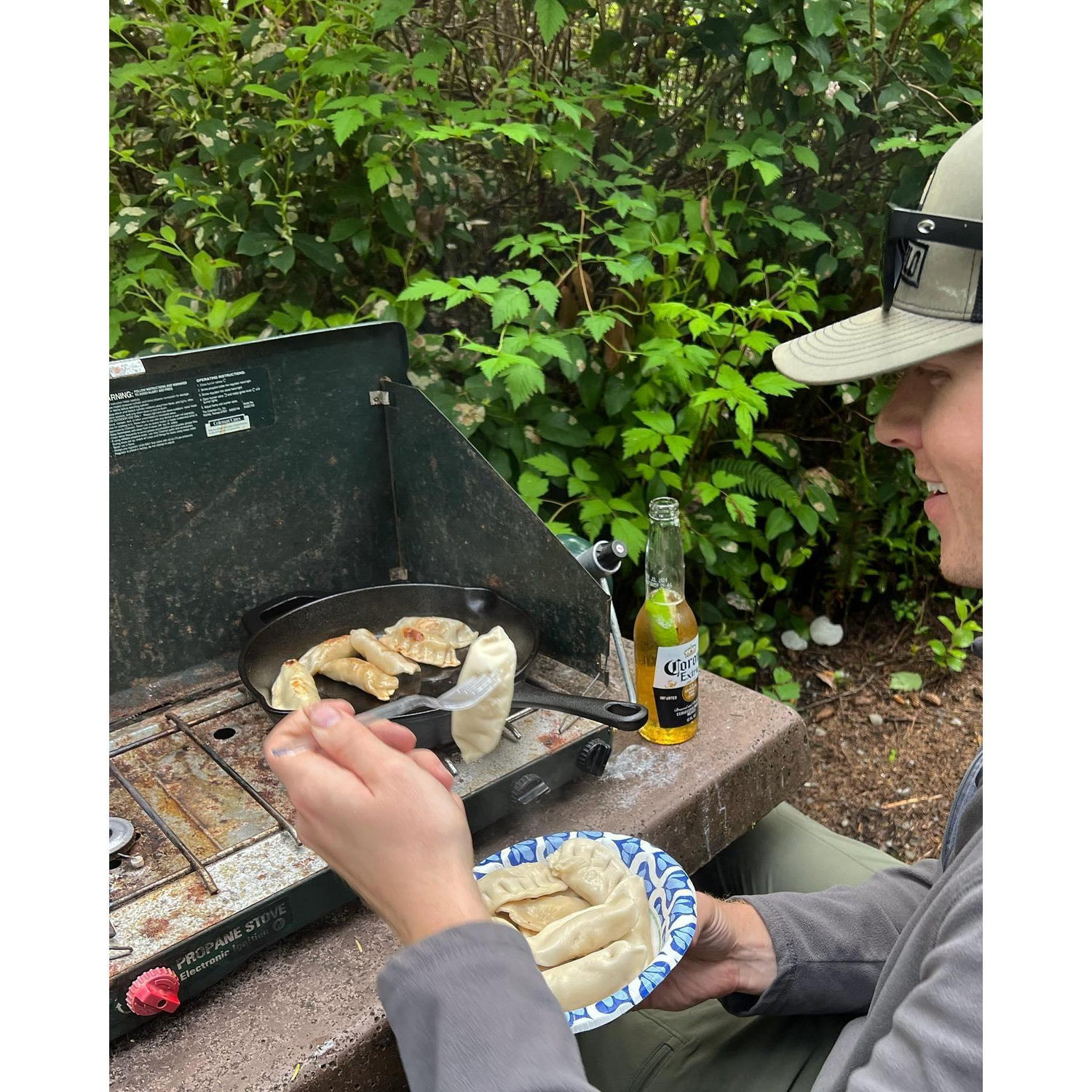 Our new camping staple: potstickers