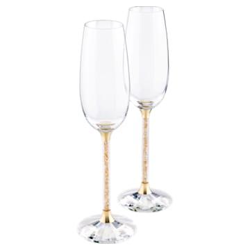 Crystalline Toasting Flutes , Gold Tone (Set of 2)