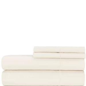 Luxury Hotel 600 Thread-Count Supima Cotton Striped Sheet Set with FabFit Technology - King/California King, Turtle Dove