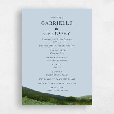 Sweet Blue Wedding Program - Zaldia