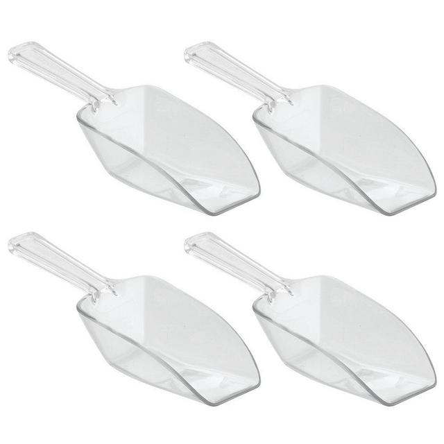 iDesign Large Plastic Measuring Scoops for Baking, Kitchen Pantry, Pet Food, Laundry, Bath, 1/3 Cup, Set of 4, Clear