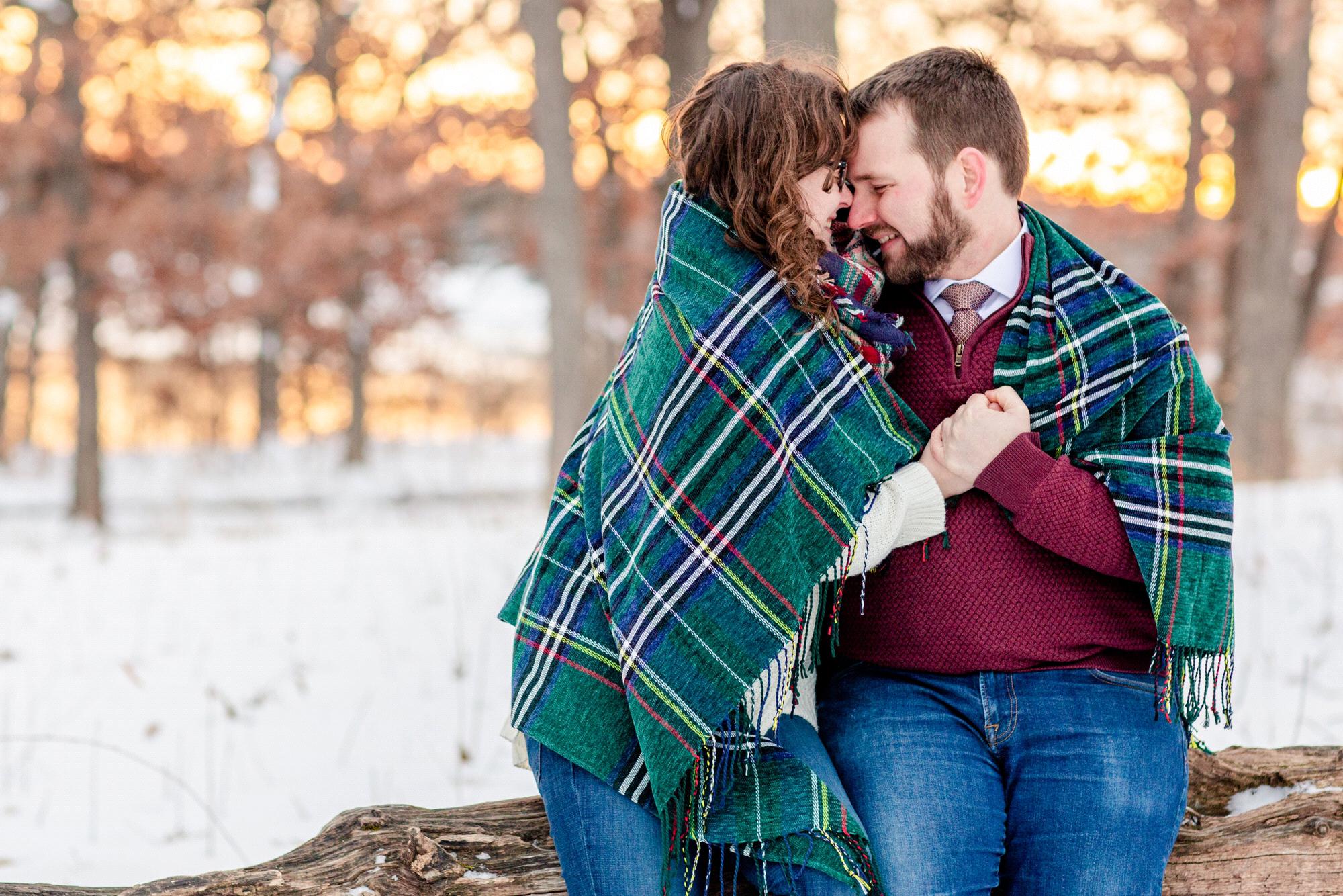 Engagement Photos at Silverwood Park in St. Anthony, MN - December 7, 2019 (photo credit: Katzie & Ben Photography)