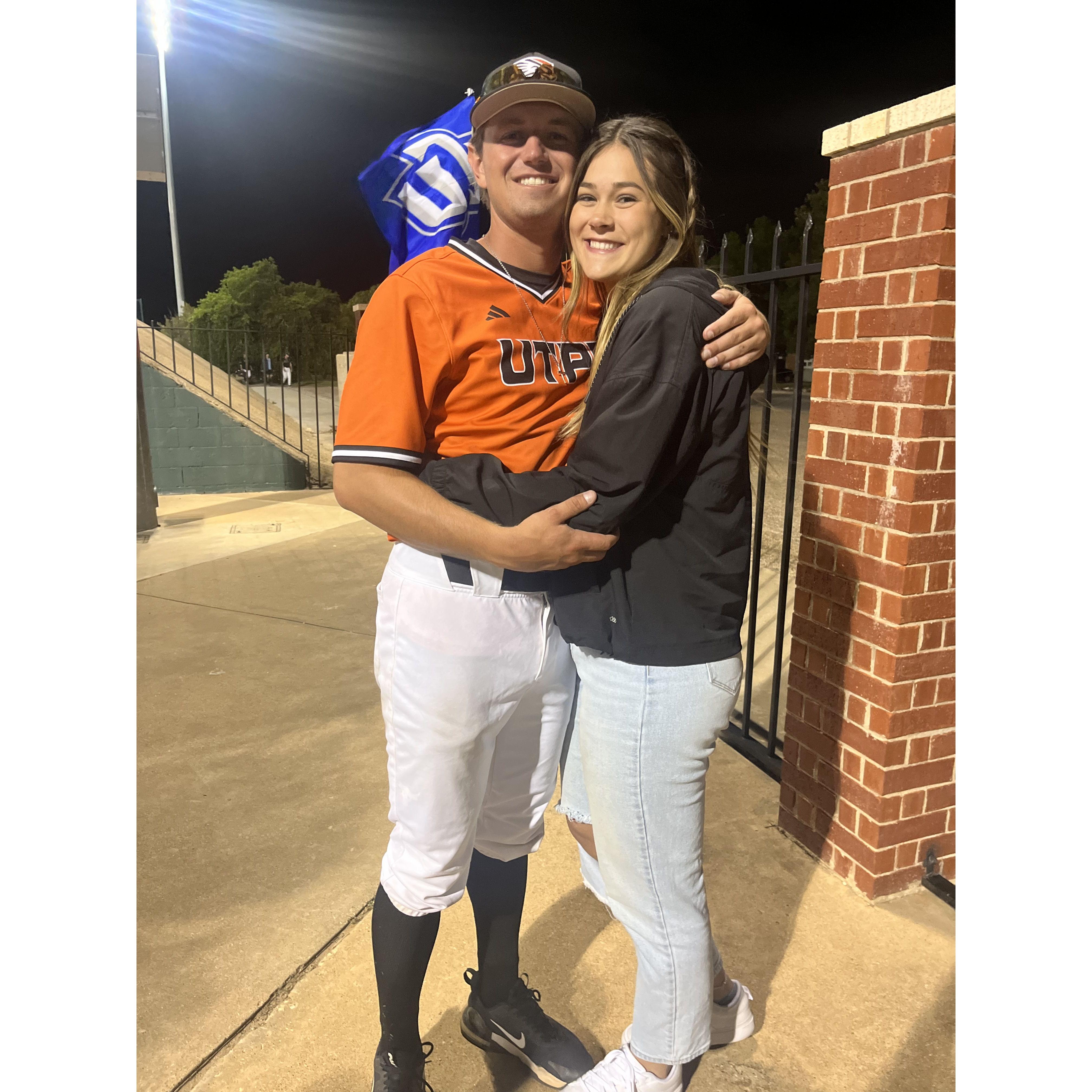 Baseball playoffs in Lubbock, TX.