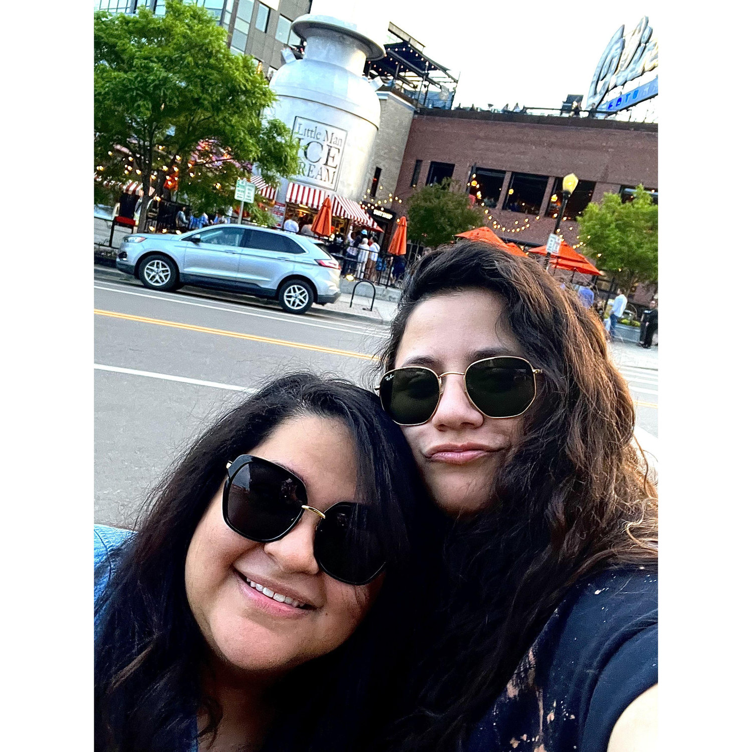 This was the first photo we took together on our third date we went to dinner in Denver and ate horrible Ice Cream that everyone seemed to love there was a line around the block!
