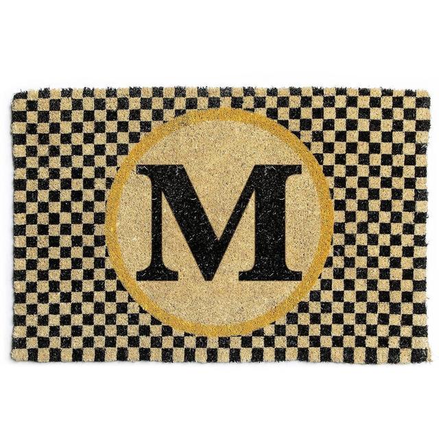 MACKENZIE-CHILDS Monogrammed Entrance Mat, Monogram Welcome Mat, Indoor/Outdoor Front-Door Mat, M
