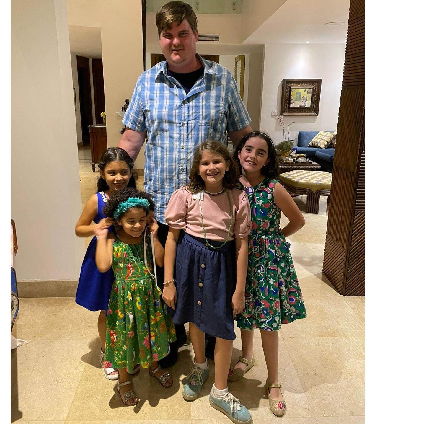 Roy with 4 of our flower girls