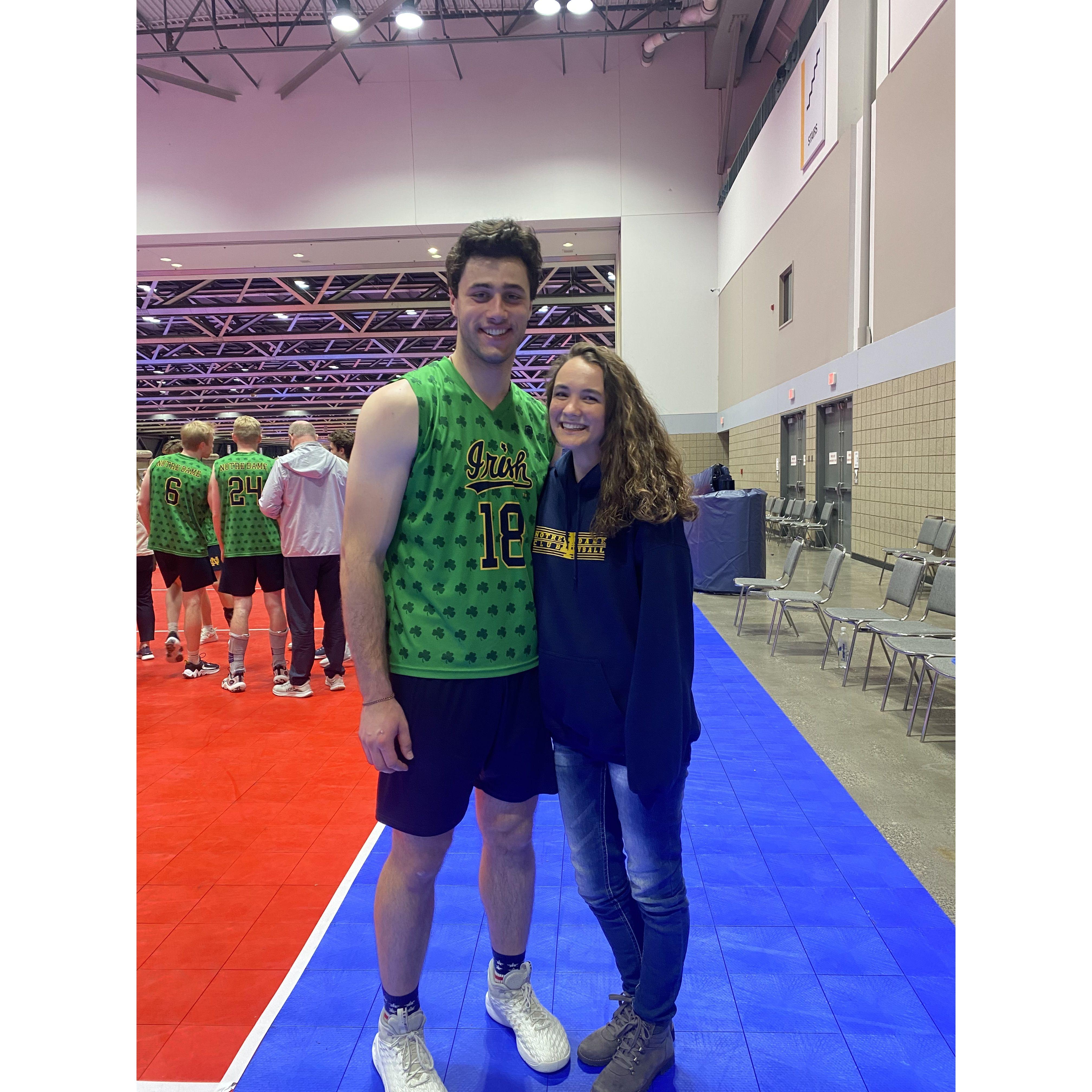 Lexie attends Greg's volleyball nationals in Kansas City in 2024