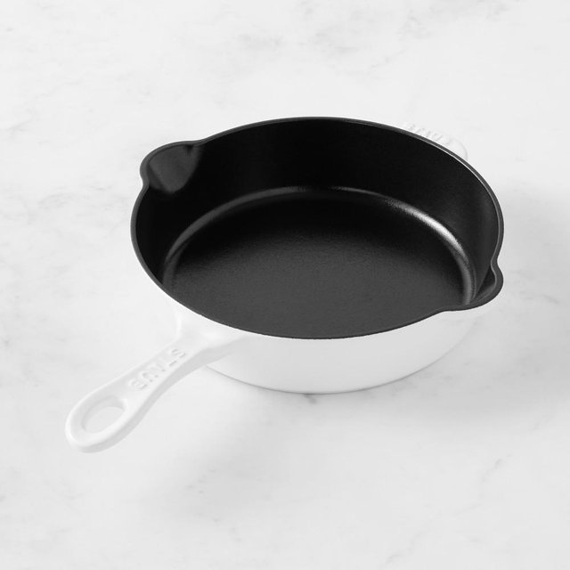 Staub Enameled Cast Iron Traditional Deep Skillet, 8 1/2", White